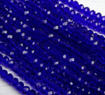 БП019НН68 Хрустальные бусины "рондель", цвет: синий прозрачный, 6х8 мм, кол-во: 39-40 шт.
