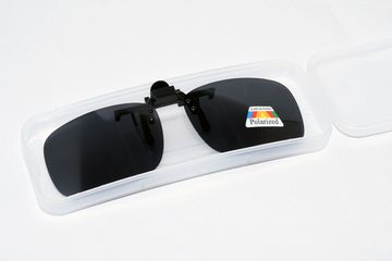 Клипса солнцезащитная поляризационная с UV на защелке 40х62 чёрная 301