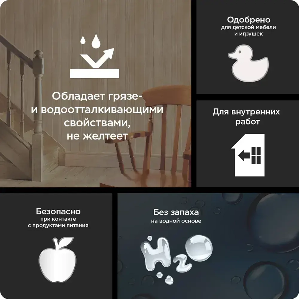 Лак для дерева на водной основе колеруемый Pinotex Lacker Aqua 70 глянцевый 1 л.