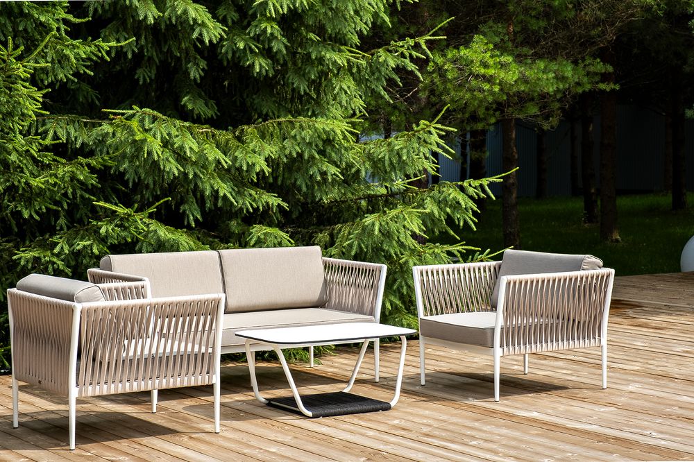 "Касабланка" лаунж-зона плетеная из роупа 4-местная, цвет бежевый