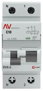 Автомат дифференциальный EKF rcbo6-1pn-10C-30-ac-av