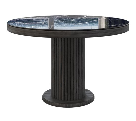 Круглый обеденный стол DRAGON, керамическая столешница, опора шпон