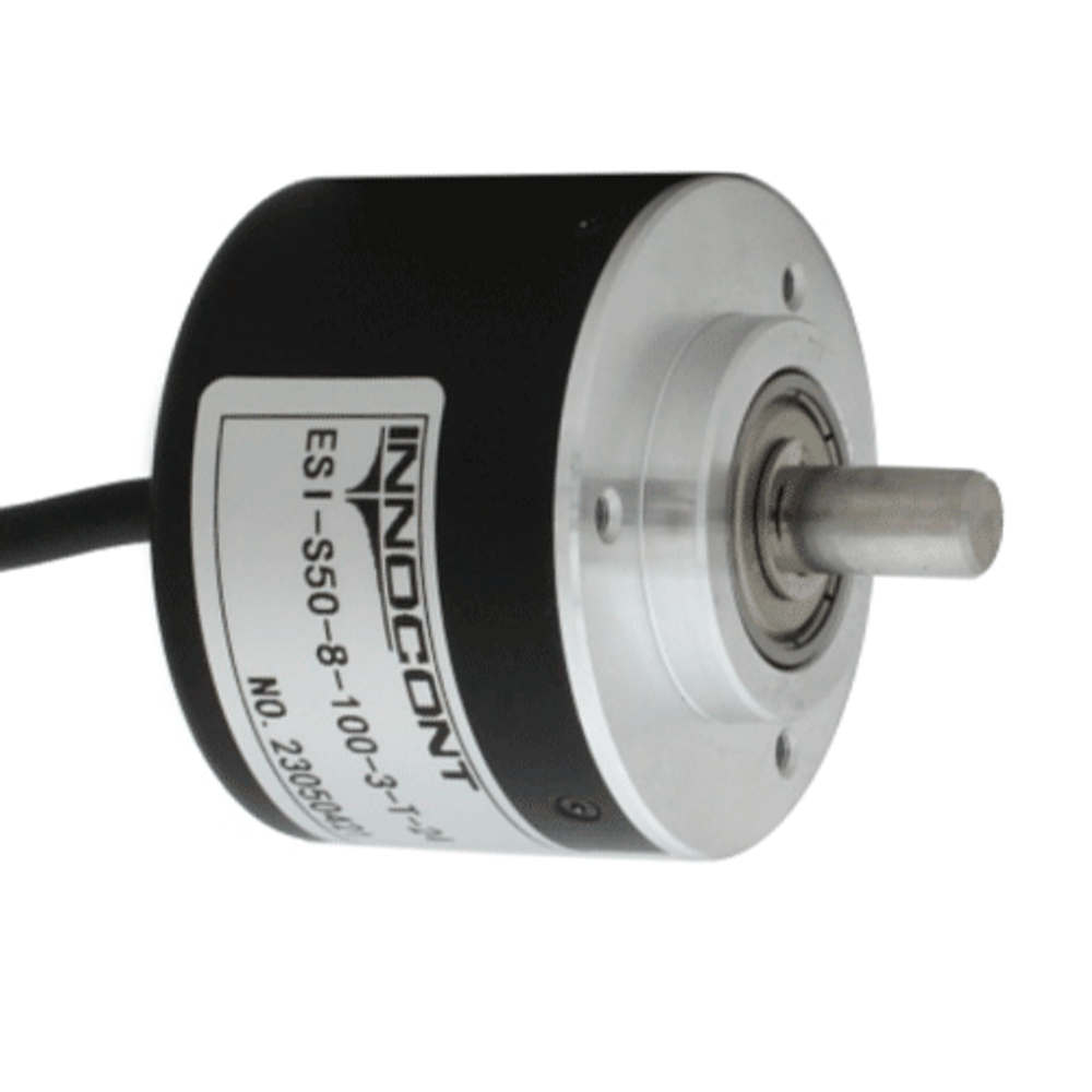 Инкрементальный энкодер INNOCONT D=40мм, выступающий вал 6мм, 1024 имп/об, 5VDC, выход TTL, IP54, -20…+80°C, радиальный кабель 2м