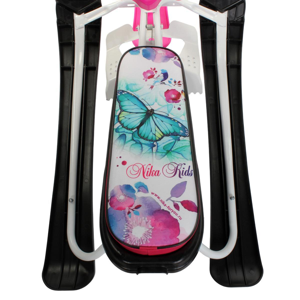 Снегокат "Ника-кросс", Бабочки (Белый каркас)