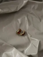 Серьги винтажные Гранат, Золотые