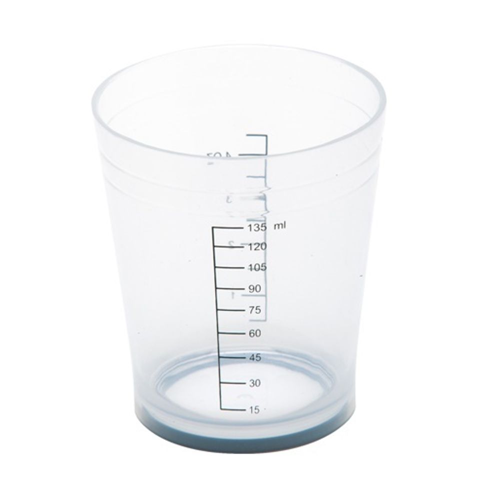 Мерный стакан из прозрачного пластика 120 мл DEWAL 064L.