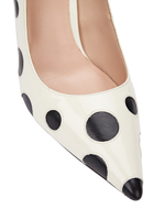 Женские туфли кожаные белые в горох