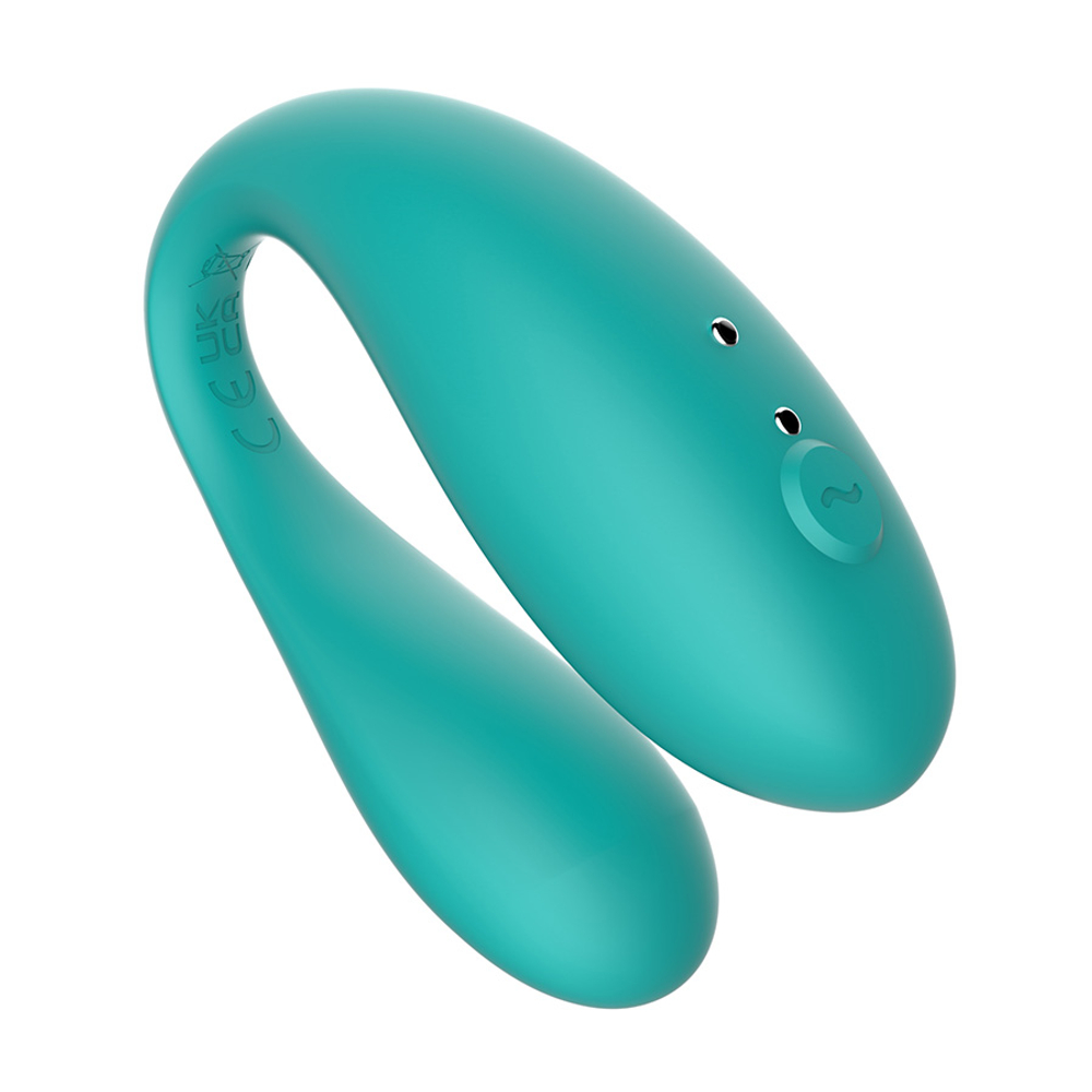 Мятный вибромассажер 8см для пар с управлением через приложение Amovibe Twin Tiffany