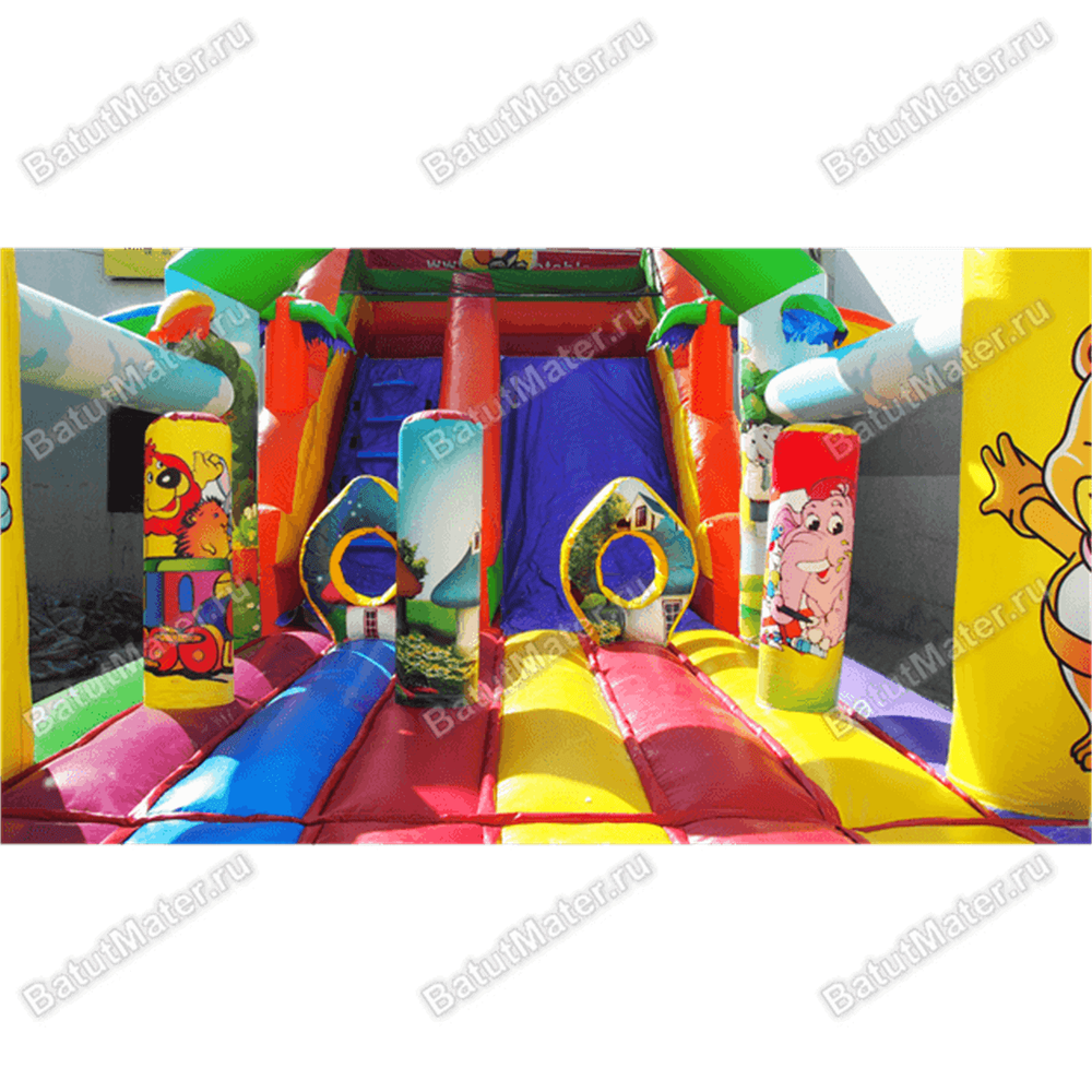 Коммерческий надувной батут "В гостях у жирафа", 9x4x5 м