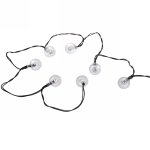 Гирлянда для улицы «Роса» 3м, 20 ламп LED чёрный провод, 2 реж, IP-55, Теплый белый (солнечная батарея).