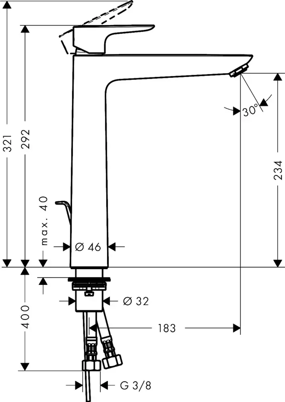 Смеситель для раковины Hansgrohe Talis E 71716990