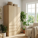 Шкаф распашной Варма Стор 123, 222*123*57 см, скандинавский дуб