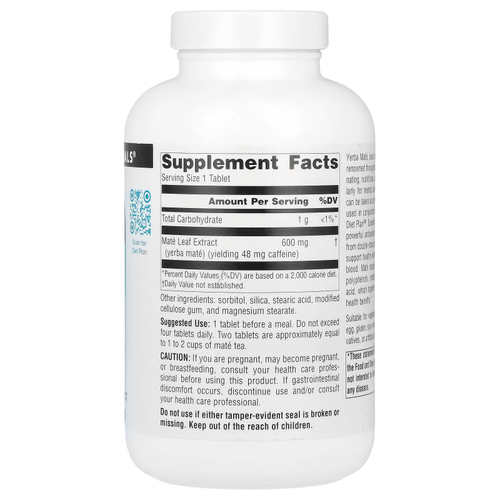 Source Naturals, Йерба мате, 600 мг, 180 таблеток