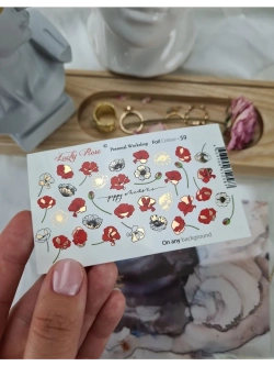 Lucky Rose Слайдеры наклейки для длинных ногтей Foil 059