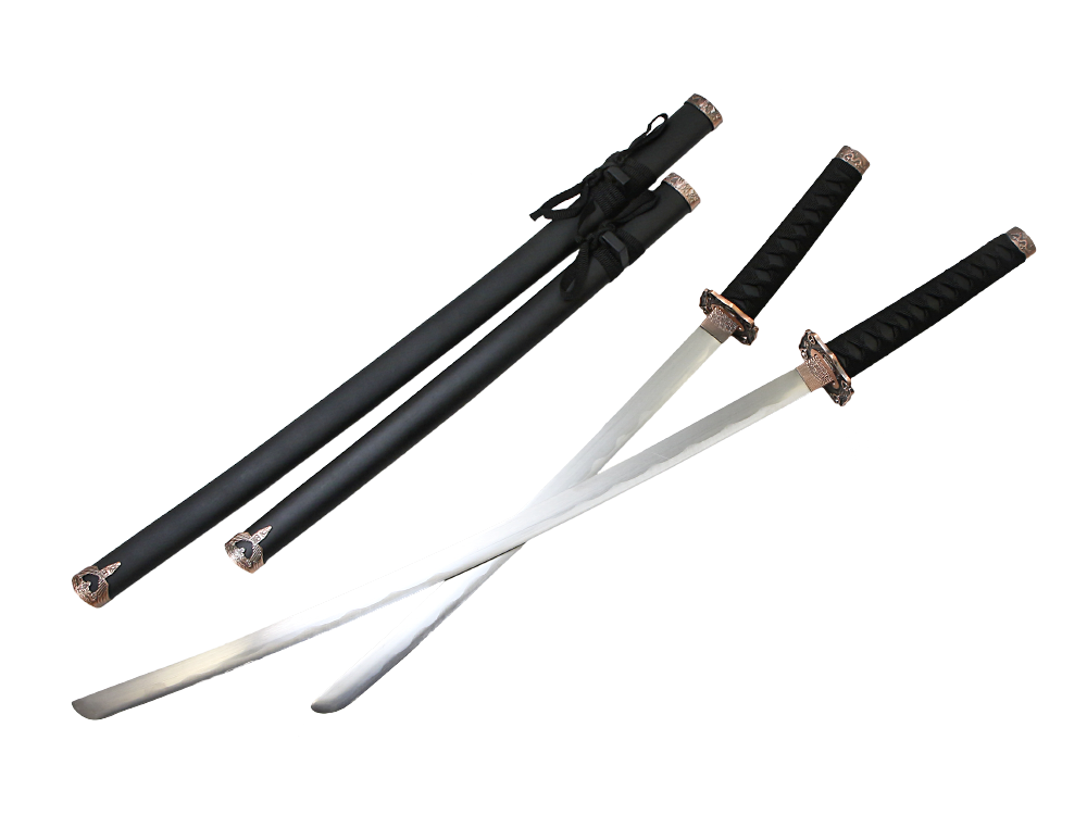 Armas Del Mundo Набор самурайских мечей, 2 шт. Ножны черные, цуба- медная