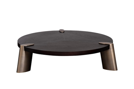 Стол журнальный Garda Decor Garda Decor Конг (Kong) темный орех d138*33 см,столешница d120