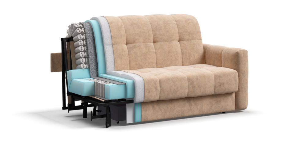 Диван Босс Слип 140 Велюр Роял шампань