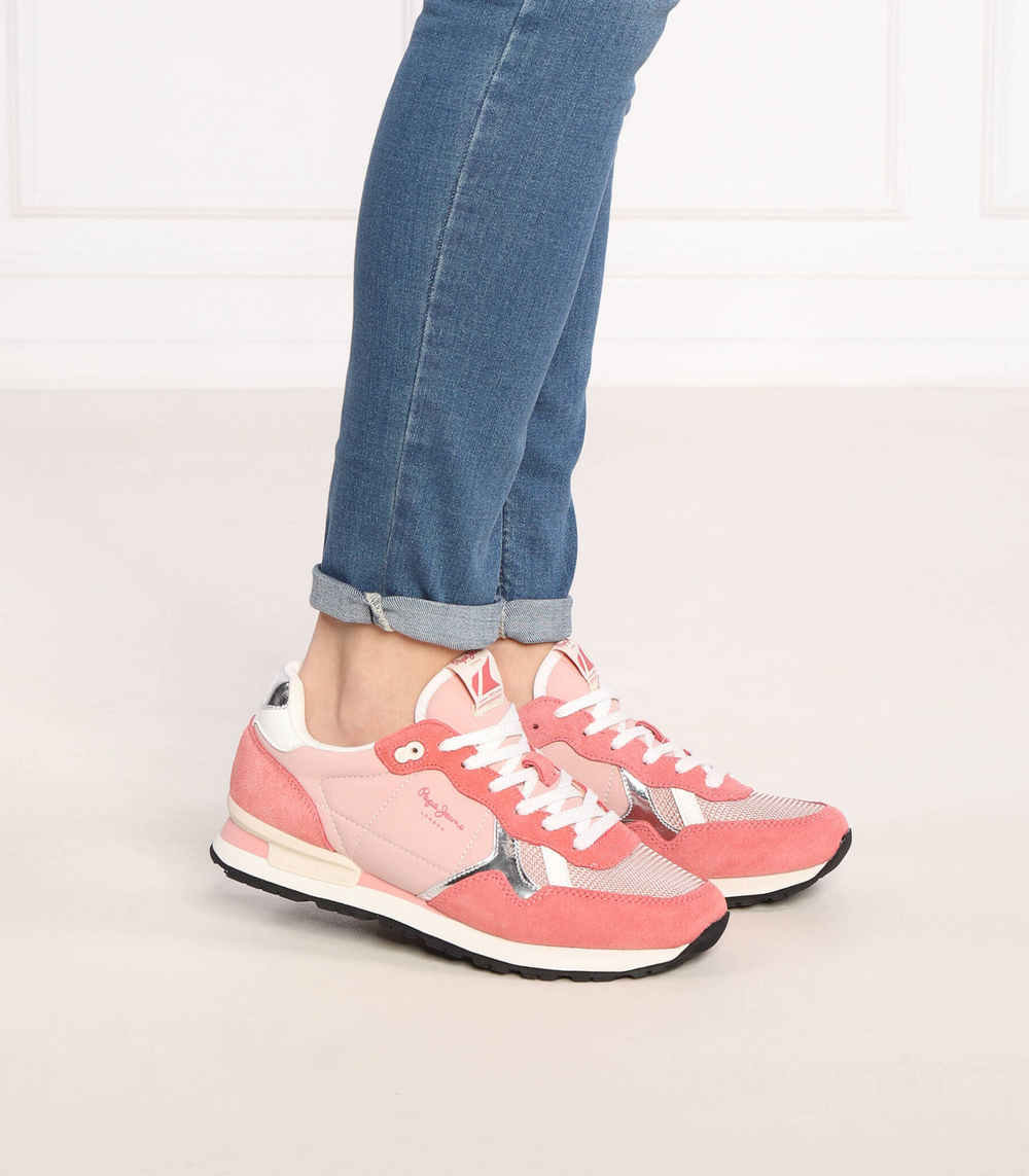кожаные кроссовки Pepe Jeans London - розовый(PLS31474)