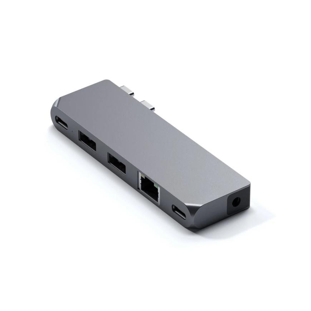 USB-Хаб Satechi Pro Mini (USB-C) (ST-UCPHMI) Подключение: два коннектора USB-C. Порты: USB-C USB4, USB-C, 2 USB-A 3.2 Gen 1, Gigabit Ethernet, разъём 3,5 мм