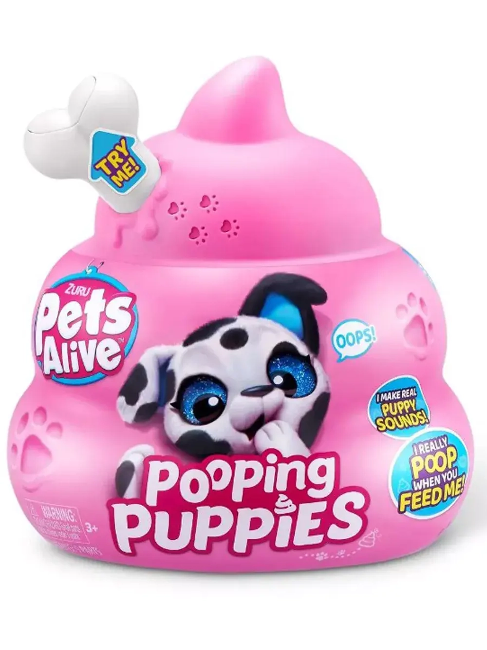 Мягкая игрушка сюрприз Zuru Pets Alive Pooping Puppies 9542 белый