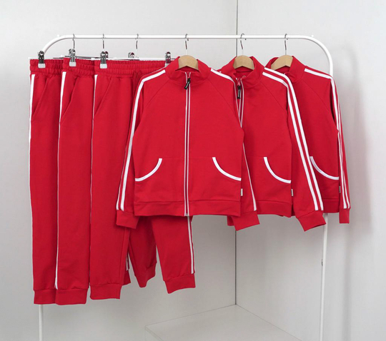 Спортивный костюм с лампасом (красный, без нанесения)