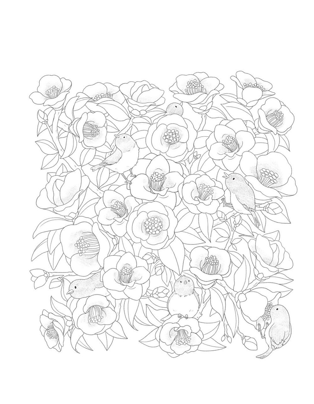 Sunlight of a spring day. Coloring Book