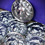 Кованое изделие голова льва из стали d250 мм. Вес: 0.3 кг.