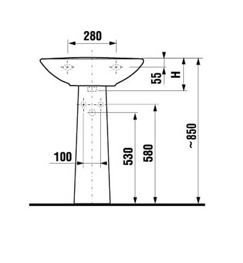 Пьедестал для раковины Jika ZETA белый (8.1939.0.000.000.9)