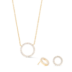 Комплект колье и серьги Coeur de Lion Crystal-Gold 2057/10-1816