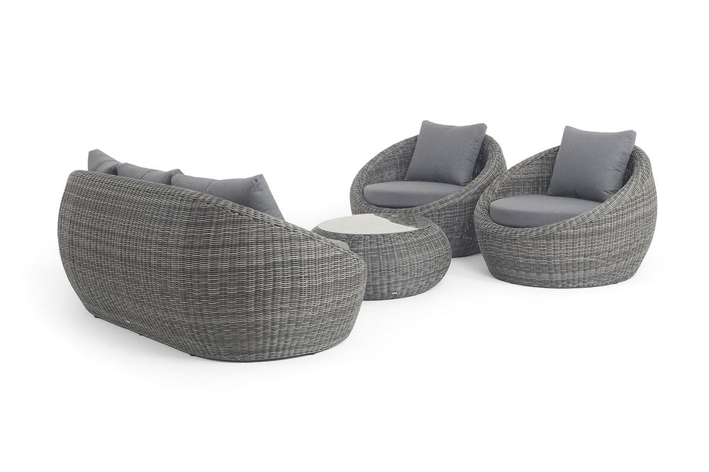 "Барселона" лаунж-зона из искусственного ротанга, цвет графит
