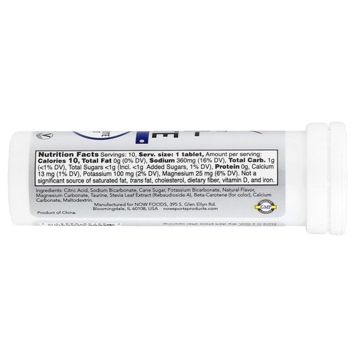 NOW Foods, Sports, Effer-Hydrate, лимон и лайм, 10 таблеток, 51 г (1,8 унции)