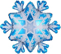 Фигура 28"/71см Снежинка, Голубой/Белый в уп Fl