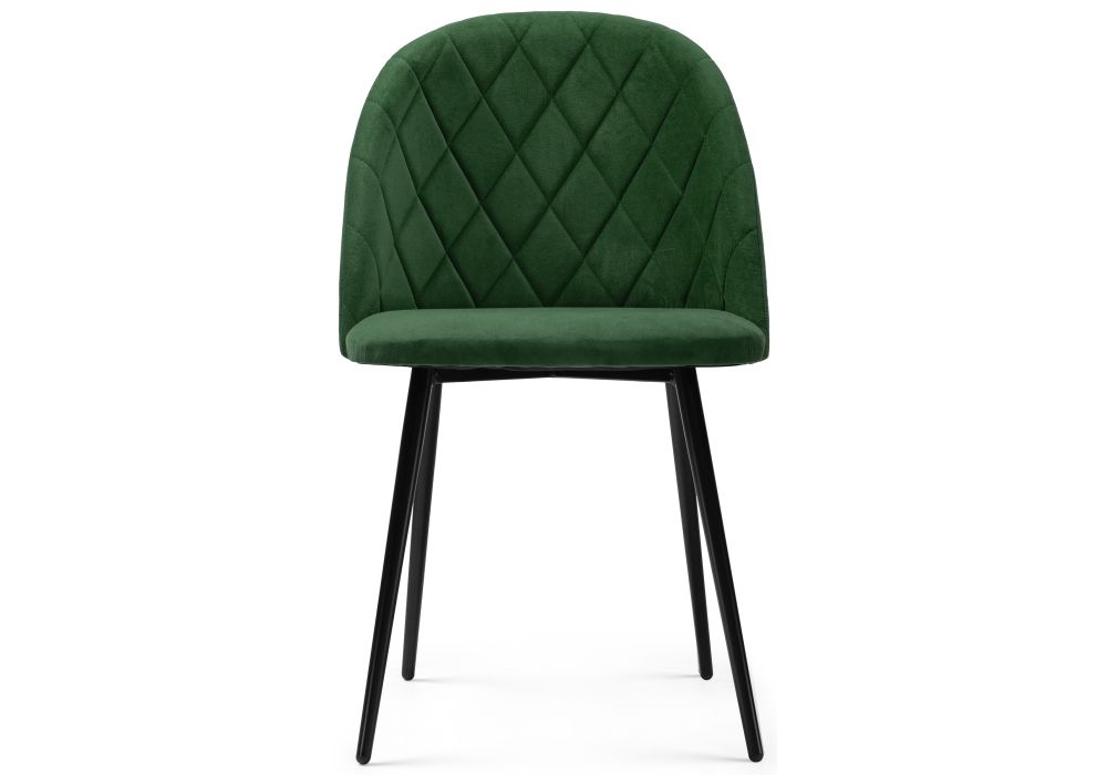 Стул на металлокаркасе Зест темно-зеленый / черный глянец