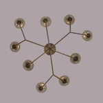 6554/9C CLASSI LN26 098 бронза/коньячный/металл/стекло Люстра потолочная E14 9*40W 220V MADONNA