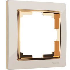 Рамка Werkel Snabb 1-постовая слоновая кость/золото 26818