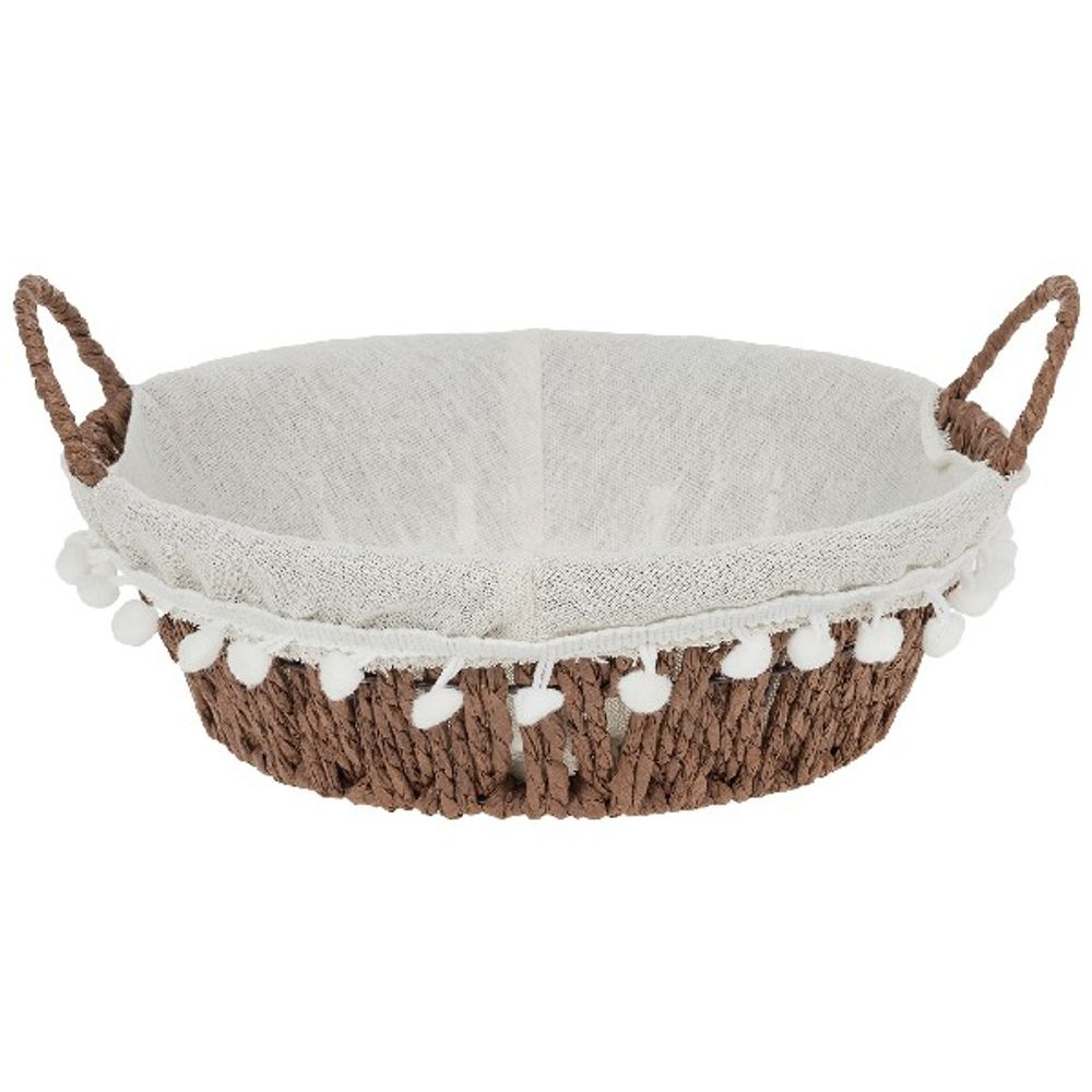 Корзина плетеная (бумага, ткань) D24xH8см (Коричневый)