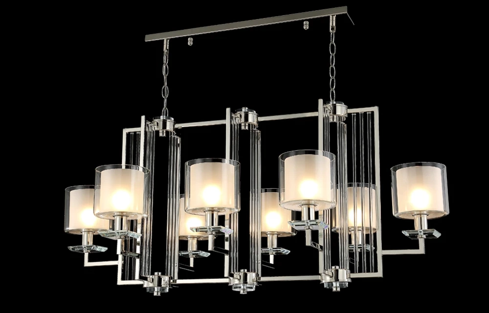 Подвесная люстра Crystal Lux NICOLAS NICOLAS SP8 L1000 NICKEL/WHITE