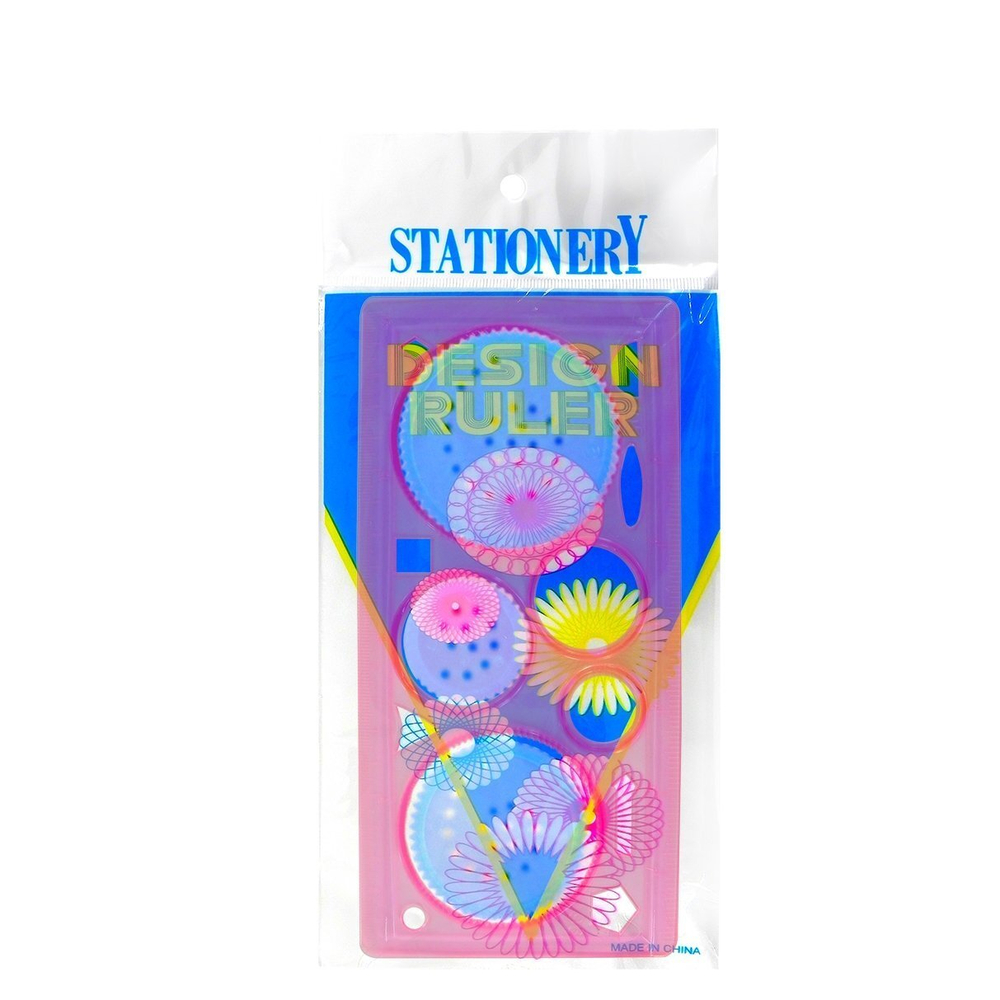 Линейка - спирограф Alingar, 20 см, пластиковая, цвета ассорти, пакет ПВХ