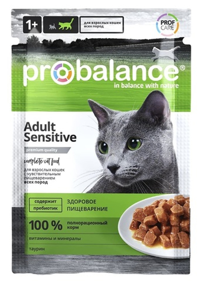 Пауч ProBalance Sensitive для взрослых кошек с чувствительным пищеварением
