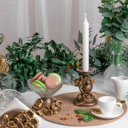 Сахарница стеклянная с крышкой Орхидея Лайм Бронза