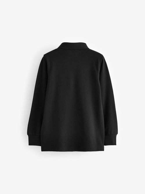 Поло с длинным рукавом для мальчика Next B86-129, Черный