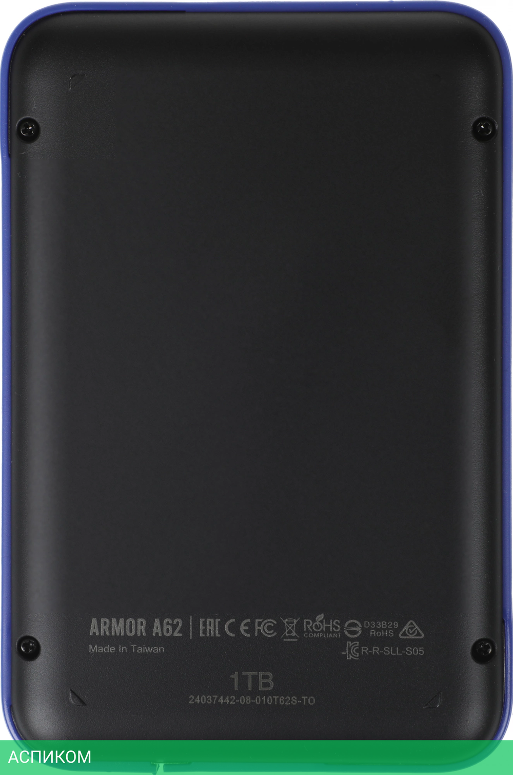 Внешний накопитель Silicon Power Armor A62 1Tb черный/синий (SP010TBPHD62SS3B)