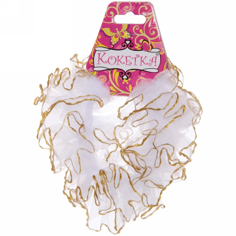 Резинка для волос детская «Magic Girls», золотая окантовка, цвет белый, d-13см