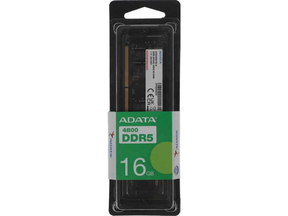 Оперативная память ADATA AD5S480016G-S, DDR5 1х 16ГБ 4800 МГц, SODIMM, RTL