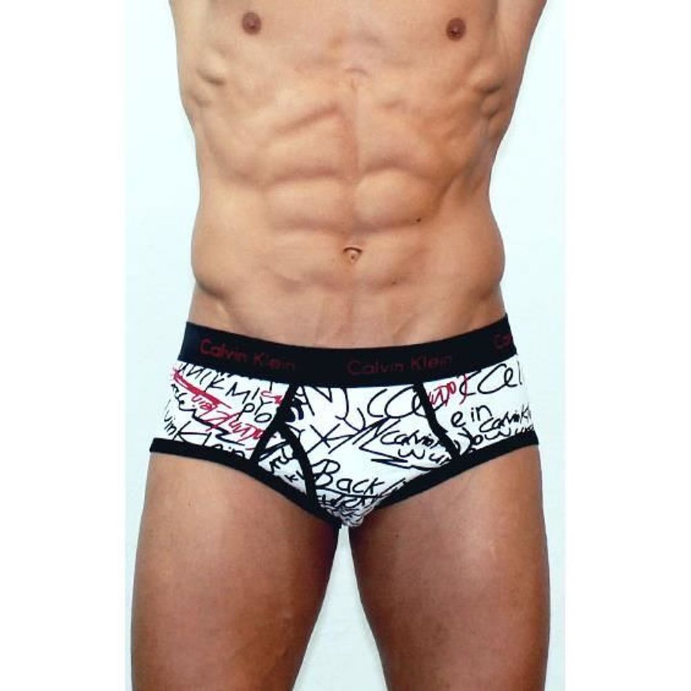 Мужские трусы брифы Calvin Klein 365 Black Signature Print