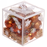 Набор украшений «Сундучок сказок» 3 см (18 предметов), Янтарь/золото