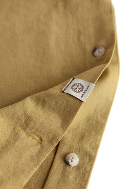 Постельное белье 2 спальное евро Luxberry коллекция Лен и Хлопок горчичное