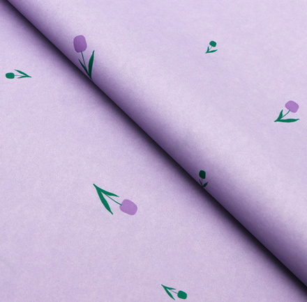 Бумага упаковочная тишью, "Цветы", сиреневый, 50 см х 70 см 17 грамм   9942635