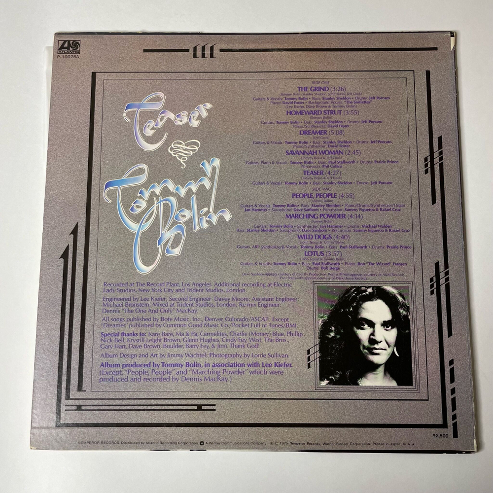 Винтажная виниловая пластинка LP Tommy Bolin Teaser (Japan 1975) (No Obi) The Grind