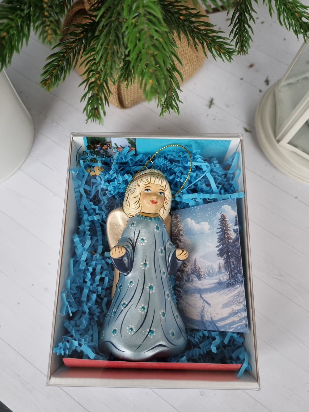 Ангел ёлочная игрушка из фарфора